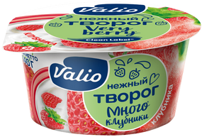 Творог Valio с клубникой Clean Label®, 3.5 %, 140 г
