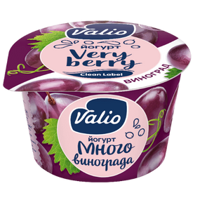 Йогурт Valio с виноградом Clean Label®, 2.6 %, 180 г