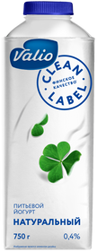 Йогурт питьевой Valio без наполнителя Clean Label®, обезжиренный, 750 г
