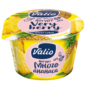 Йогурт Valio с ананасом Clean Label®, 2.6 %, 180 г