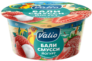 Йогурт «Valio Clean Label Бали смусси» с клубникой и личи, 140 г