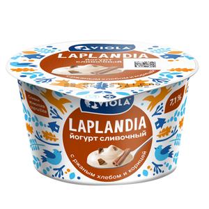 Йогурт «Сливочный» Viola Laplandia с ржаным хлебом и корицей 7 %, 180 г