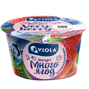 Йогурт Viola Clean Label® с черникой и клубникой, 2.6 %, 180 г