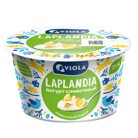 Йогурт «Сливочный» Viola Laplandia "Лимонный пирог", 7,1 %, 180 г