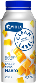 Йогурт питьевой Viola с манго Clean Label®, 0.4 %, 280 г