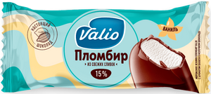 Мороженое эскимо пломбир с ароматом ванили в молочном шоколаде Valio, 80 г