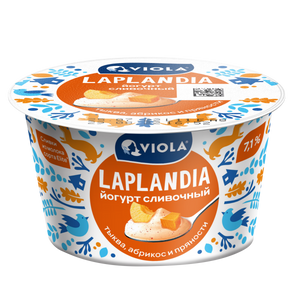 Йогурт «Сливочный» Viola Laplandia с тыквой, абрикосом и пряностями, 7,1 %, 180 г