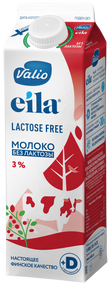 Безлактозное молоко Valio Eila ультрапастеризованное, обогащенное витамином D, 3 %, 1 л