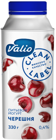 Йогурт питьевой Valio с черешней Clean Label®, 0.4 %,330 г