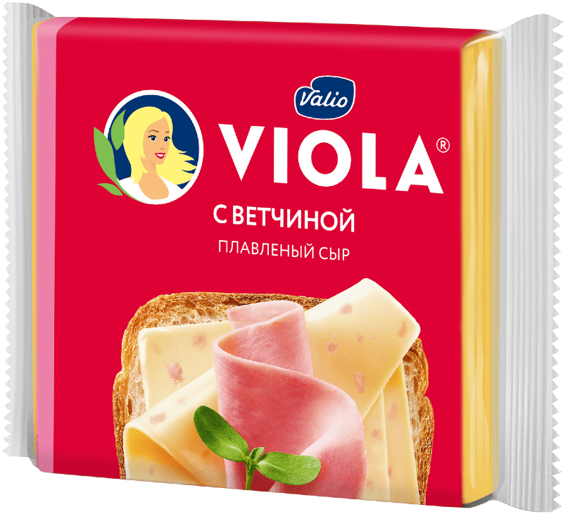Сыр плавленый Viola с ветчиной в ломтиках, 140 г