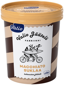 Мороженое сливочное ванильное с наполнителем  со вкусом «Макиато» и шоколадной стружкой Valio
