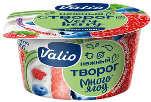 Творог Valio с черникой и клубникой Clean Label®, 3.5 %, 140 г